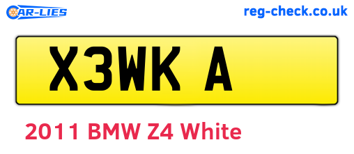 X3WKA are the vehicle registration plates.