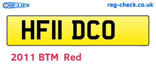HF11DCO are the vehicle registration plates.