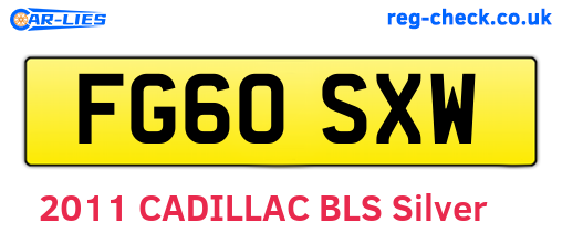 FG60SXW are the vehicle registration plates.