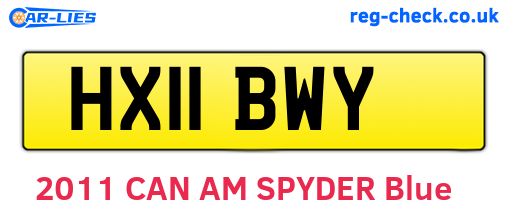 HX11BWY are the vehicle registration plates.