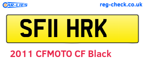 SF11HRK are the vehicle registration plates.