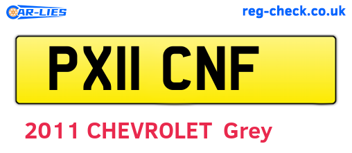 PX11CNF are the vehicle registration plates.