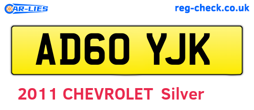 AD60YJK are the vehicle registration plates.