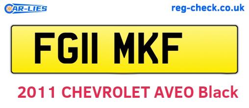 FG11MKF are the vehicle registration plates.