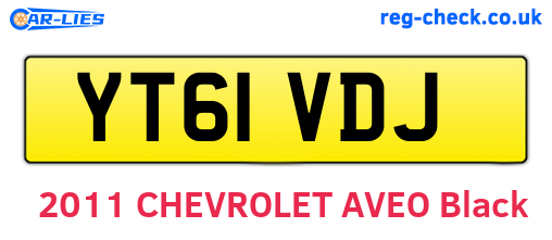 YT61VDJ are the vehicle registration plates.