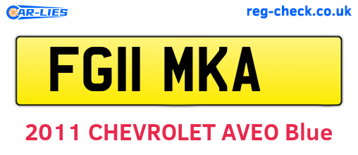 FG11MKA are the vehicle registration plates.