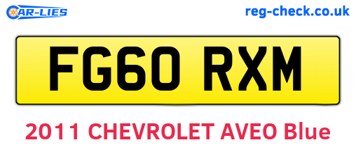 FG60RXM are the vehicle registration plates.