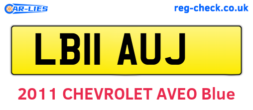LB11AUJ are the vehicle registration plates.
