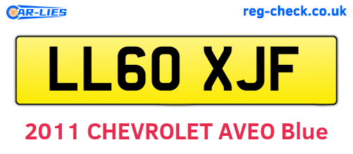 LL60XJF are the vehicle registration plates.