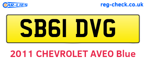 SB61DVG are the vehicle registration plates.