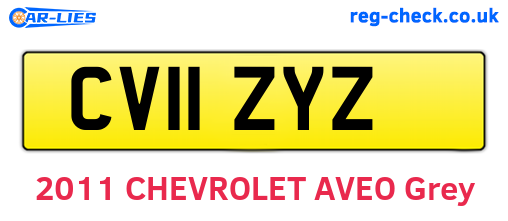 CV11ZYZ are the vehicle registration plates.