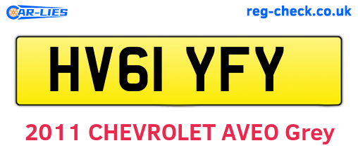 HV61YFY are the vehicle registration plates.