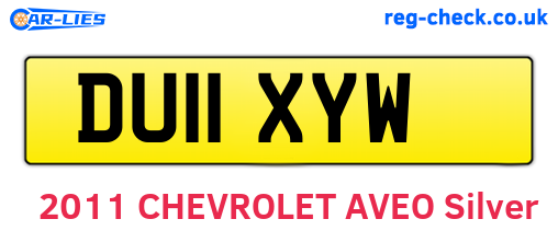 DU11XYW are the vehicle registration plates.