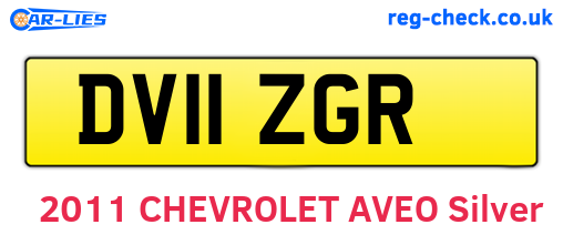 DV11ZGR are the vehicle registration plates.