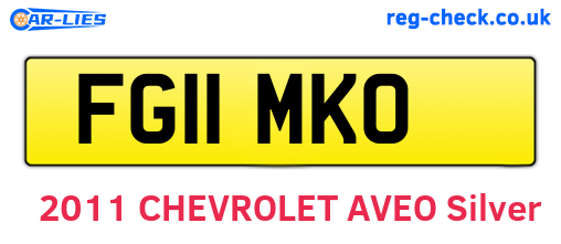 FG11MKO are the vehicle registration plates.