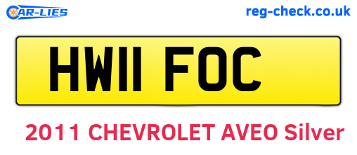 HW11FOC are the vehicle registration plates.
