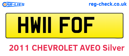 HW11FOF are the vehicle registration plates.
