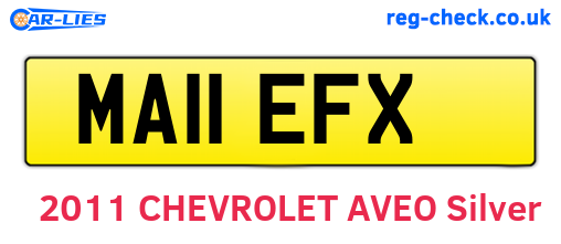 MA11EFX are the vehicle registration plates.