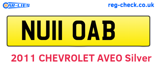 NU11OAB are the vehicle registration plates.