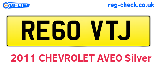 RE60VTJ are the vehicle registration plates.