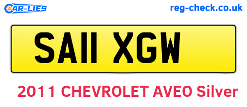 SA11XGW are the vehicle registration plates.