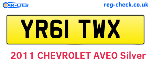 YR61TWX are the vehicle registration plates.