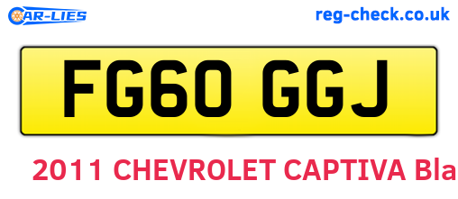FG60GGJ are the vehicle registration plates.