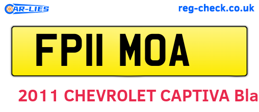 FP11MOA are the vehicle registration plates.