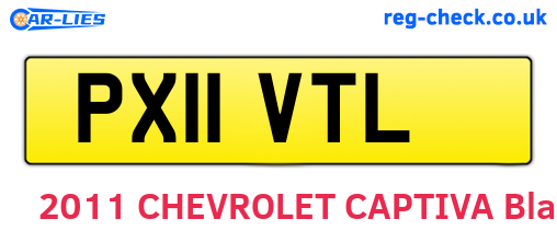 PX11VTL are the vehicle registration plates.