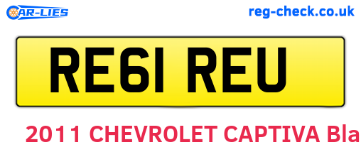 RE61REU are the vehicle registration plates.