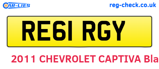 RE61RGY are the vehicle registration plates.