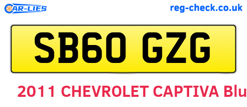 SB60GZG are the vehicle registration plates.