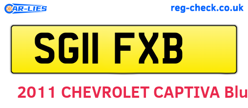 SG11FXB are the vehicle registration plates.