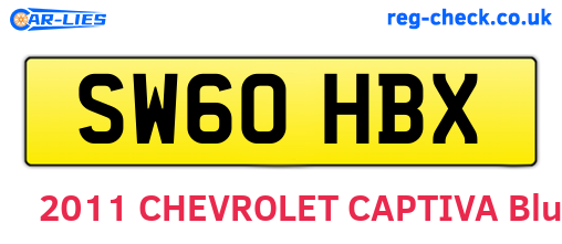 SW60HBX are the vehicle registration plates.