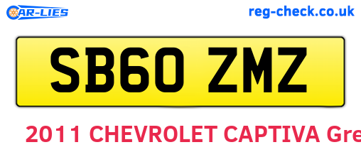 SB60ZMZ are the vehicle registration plates.
