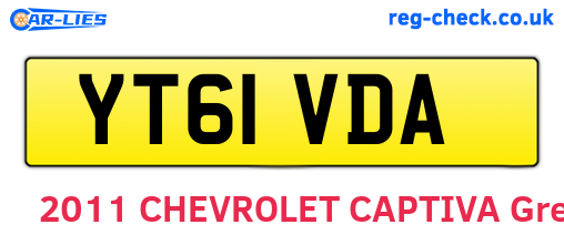 YT61VDA are the vehicle registration plates.
