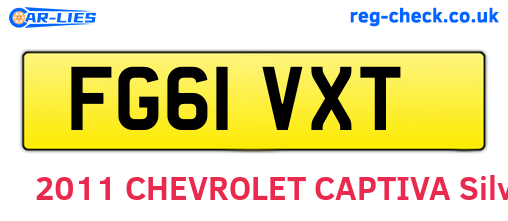FG61VXT are the vehicle registration plates.