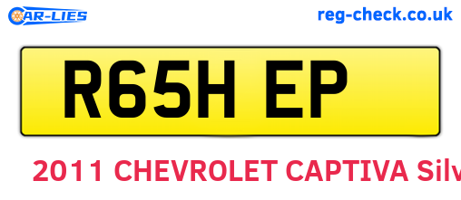 R65HEP are the vehicle registration plates.