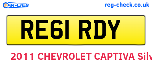 RE61RDY are the vehicle registration plates.