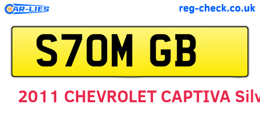 S70MGB are the vehicle registration plates.