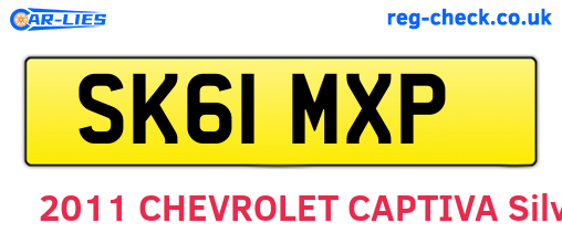SK61MXP are the vehicle registration plates.