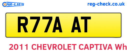 R77AAT are the vehicle registration plates.