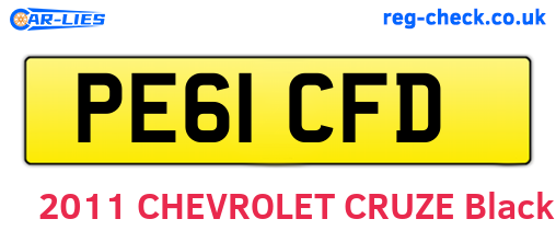 PE61CFD are the vehicle registration plates.