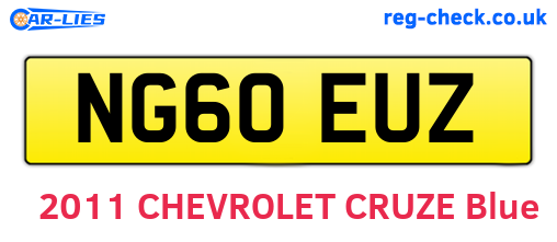NG60EUZ are the vehicle registration plates.