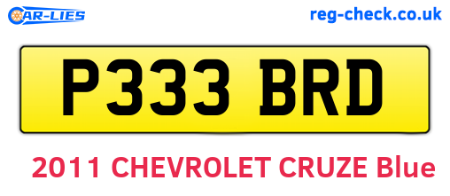 P333BRD are the vehicle registration plates.