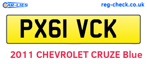 PX61VCK are the vehicle registration plates.