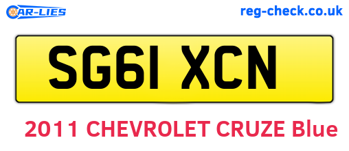 SG61XCN are the vehicle registration plates.