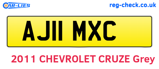AJ11MXC are the vehicle registration plates.
