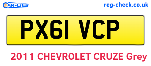 PX61VCP are the vehicle registration plates.