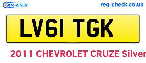 LV61TGK are the vehicle registration plates.
